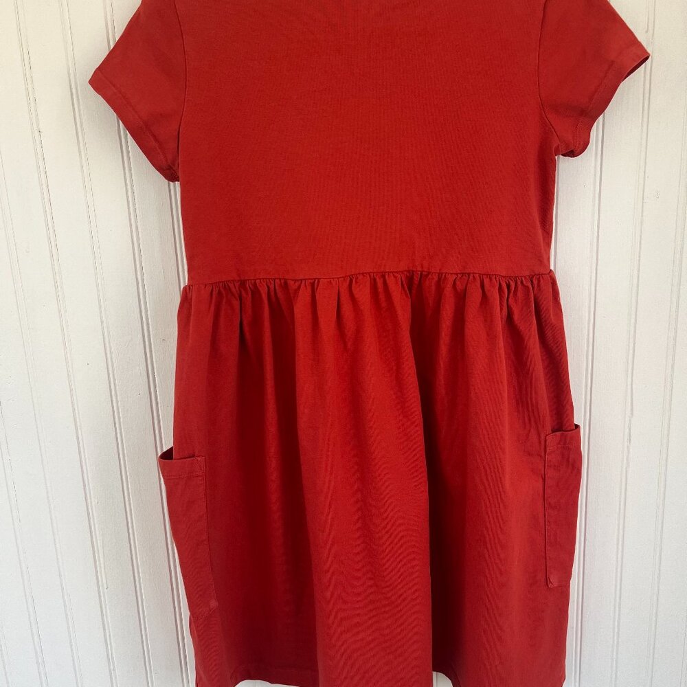 Hanna Andersson Solid Color Pocket Dress, Girls Size 12 - Picture 2 of 3